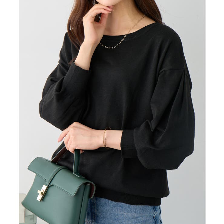 パフ袖ゆるニットトップス | alotta | 詳細画像6 