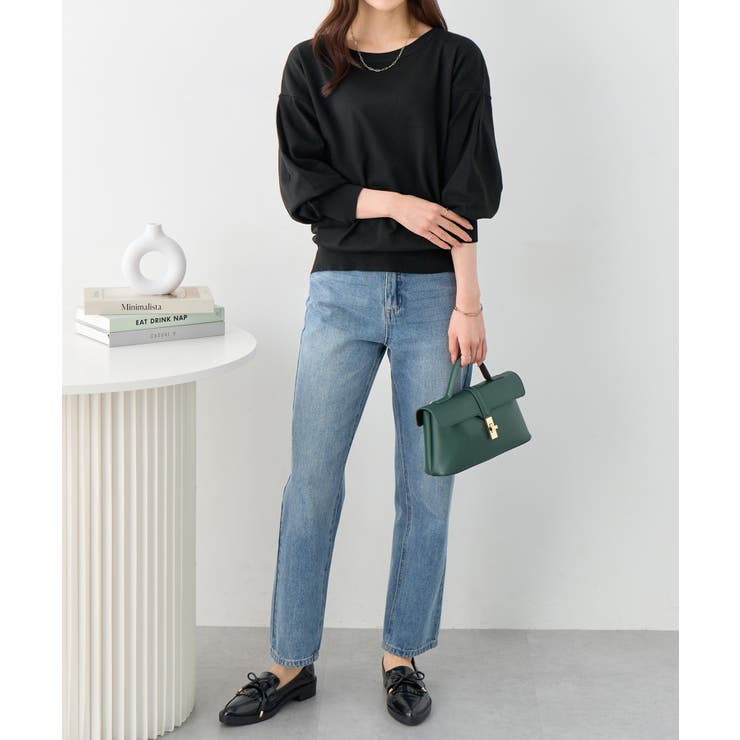 パフ袖ゆるニットトップス | alotta | 詳細画像9 