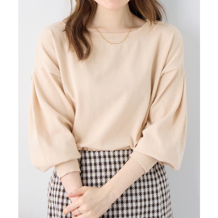 パフ袖ゆるニットトップス | alotta | 詳細画像11 