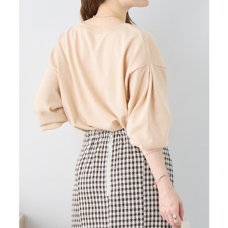 パフ袖ゆるニットトップス | alotta | 詳細画像15 