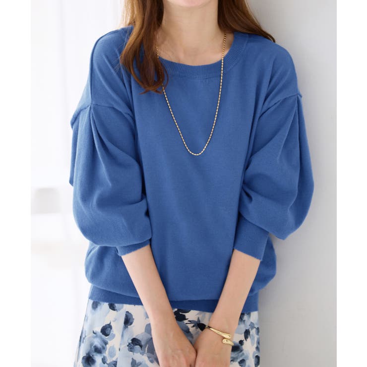 パフ袖ゆるニットトップス | alotta | 詳細画像2 