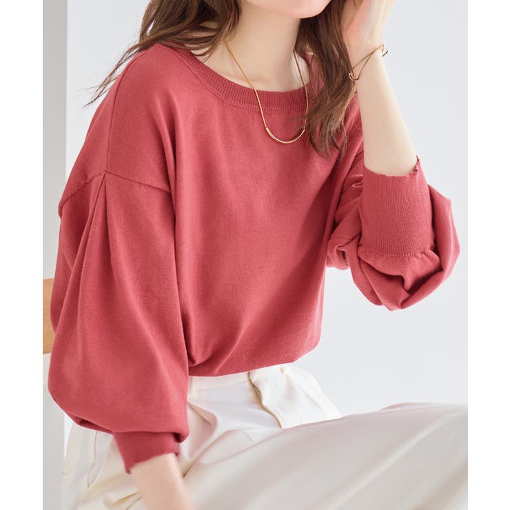 パフ袖ゆるニットトップス | alotta | 詳細画像17 