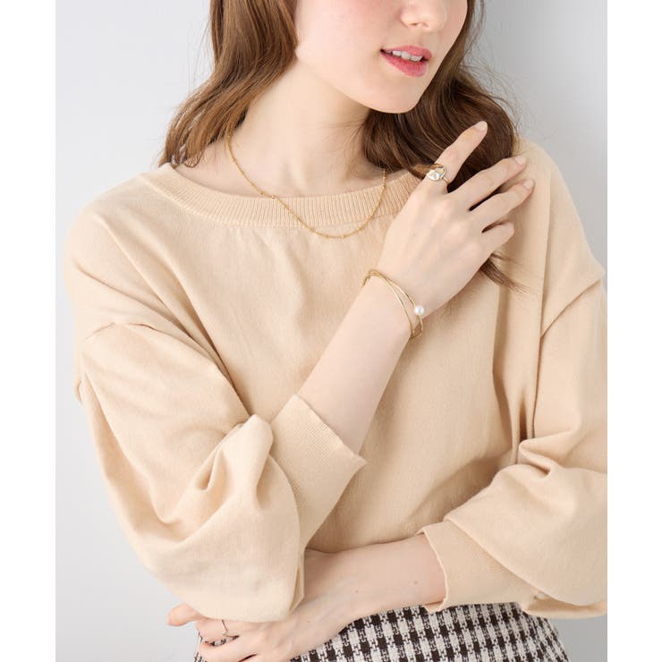 アイボリー | パフ袖ゆるニットトップス | alotta