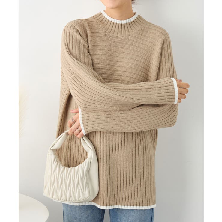 リブ切替ニットプルオーバー | alotta | 詳細画像2 