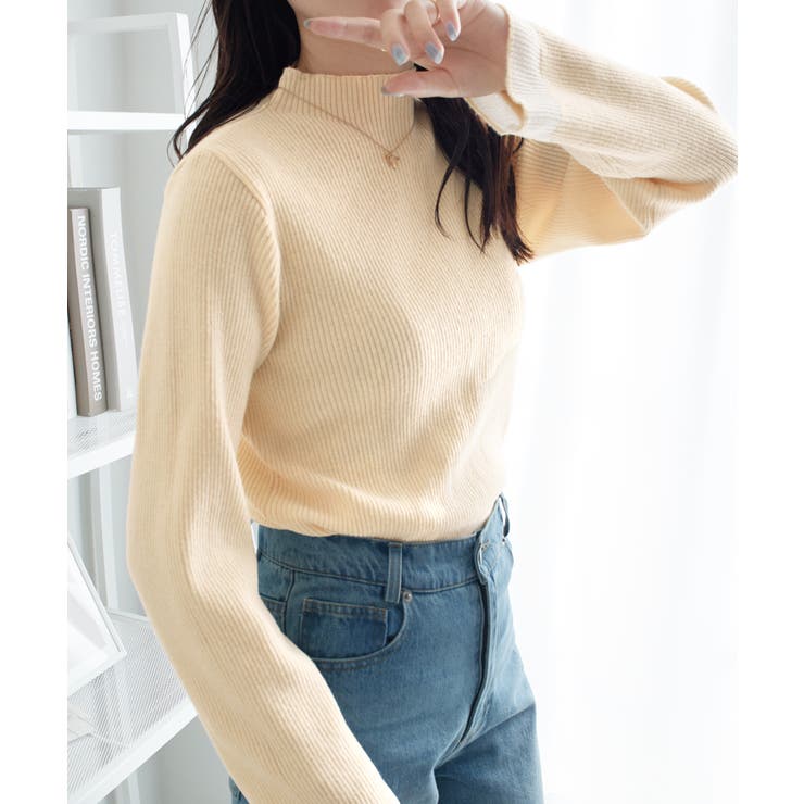 袖シアー切替ニットプルオーバー | alotta | 詳細画像12 