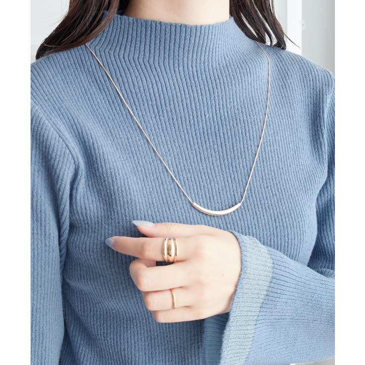 袖シアー切替ニットプルオーバー | alotta | 詳細画像31 