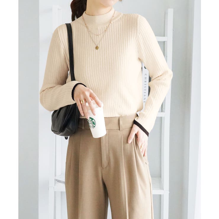 もっちり袖配色リブニット | alotta | 詳細画像8 