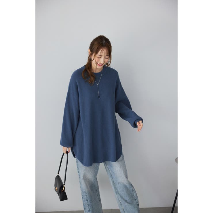 ふんわり裾ラウンドゆるニットチュニック | alotta | 詳細画像9 