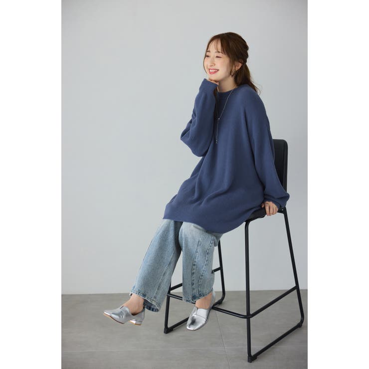 ふんわり裾ラウンドゆるニットチュニック | alotta | 詳細画像10 