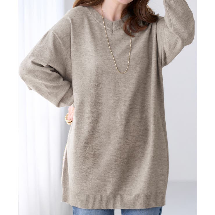 ゆるニットＶネックチュニック | alotta | 詳細画像1 