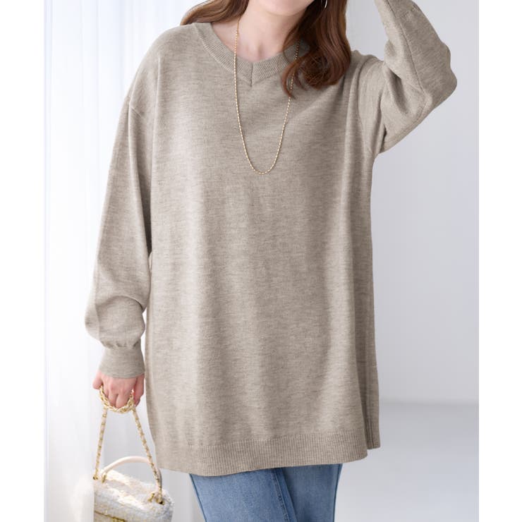 ゆるニットＶネックチュニック | alotta | 詳細画像18 