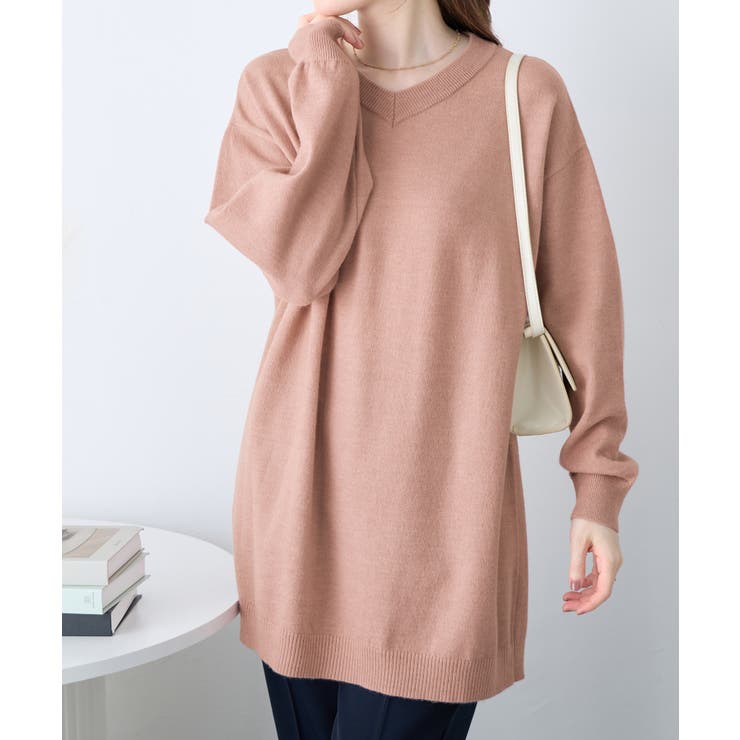 ゆるニットＶネックチュニック | alotta | 詳細画像4 