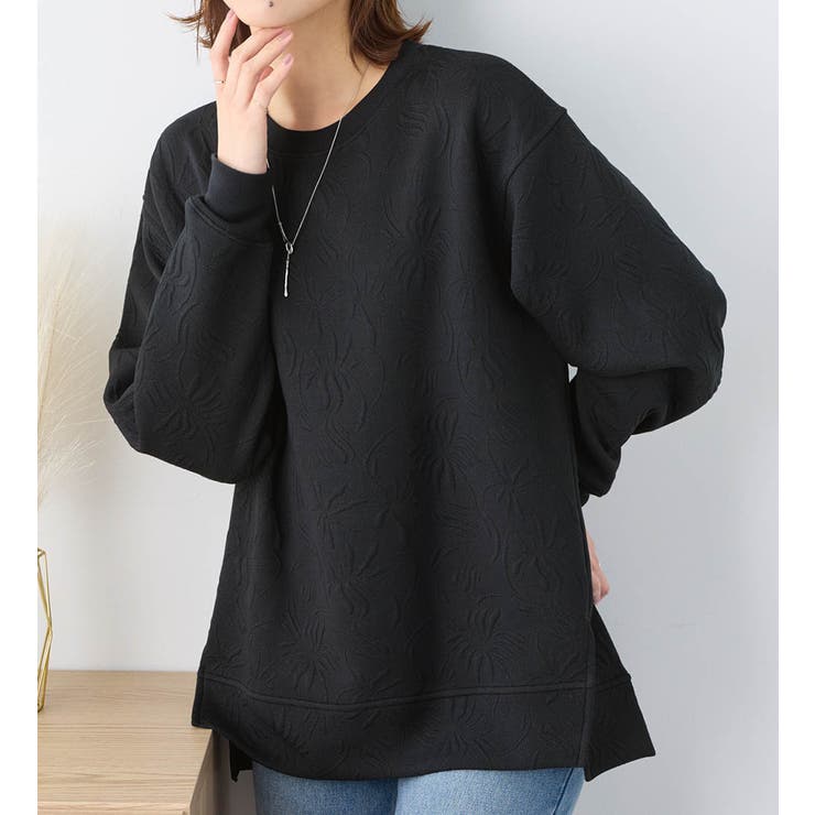 チャコール | すっきり見え花柄ジャガードチュニック | Viola e Viola