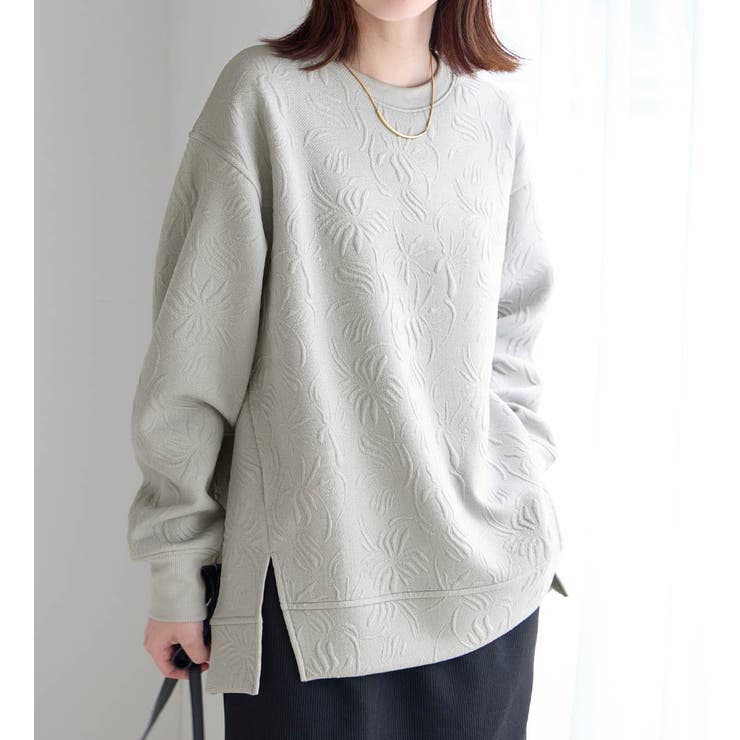 ライトグレー | すっきり見え花柄ジャガードチュニック | Viola e Viola