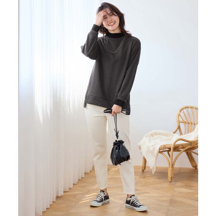 裏起毛ニットソーリブ切替トップス | Viola e Viola | 詳細画像14 