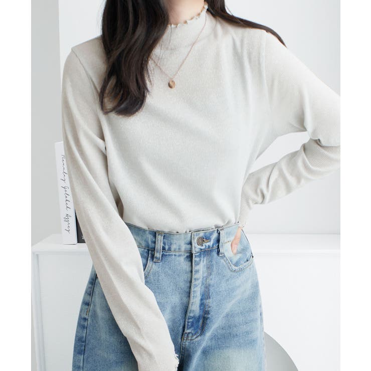 グレーシルバー | ラメ入りテレコリブプチハイメローカットソ | Viola e Viola