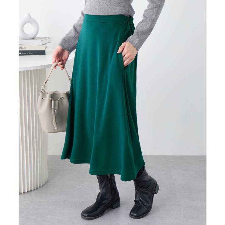 グリーン | 【選べる丈】なめらかポンチフレアミドルス | Viola e Viola