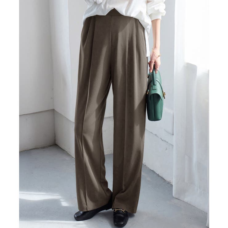 楽ちん！美脚見えセンタープレスワイドパン | alotta | 詳細画像1 