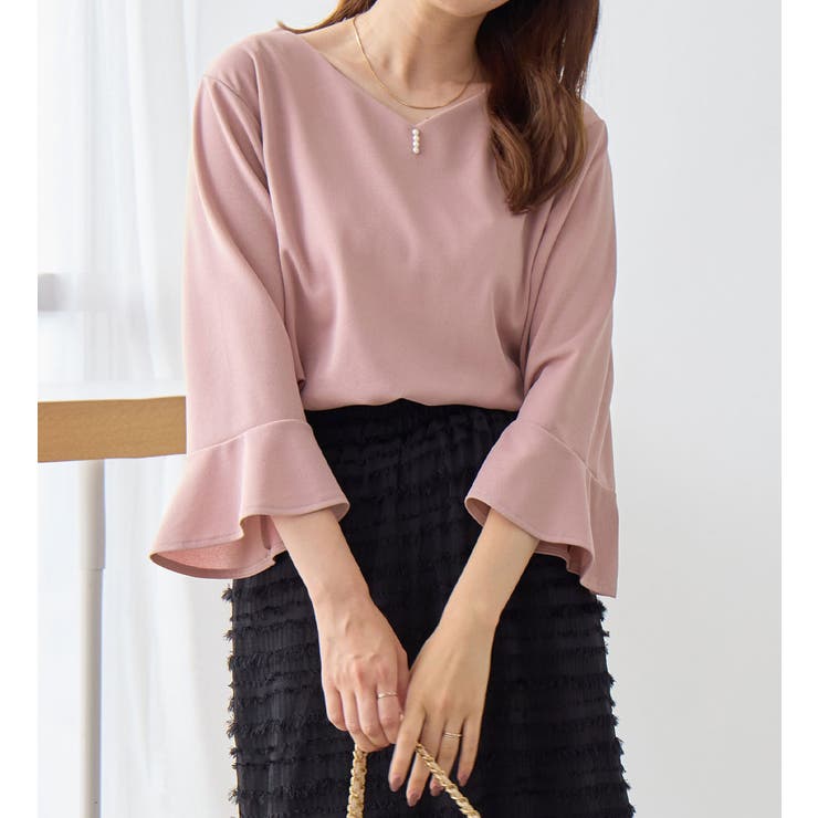 フレアースリーブ７分丈ブラウス | alotta | 詳細画像9 