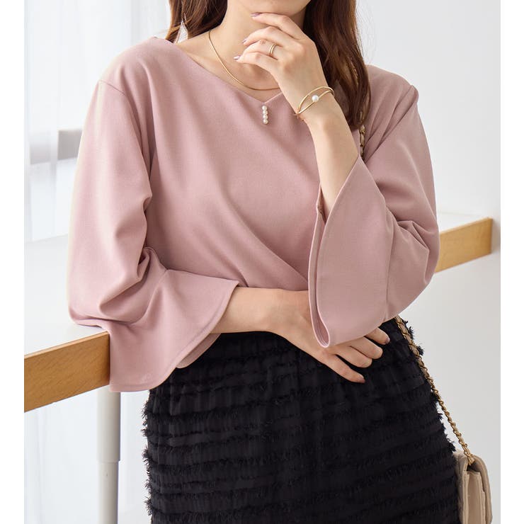 フレアースリーブ７分丈ブラウス | alotta | 詳細画像12 