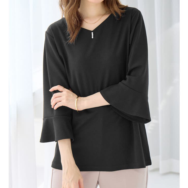 フレアースリーブ７分丈ブラウス | alotta | 詳細画像19 