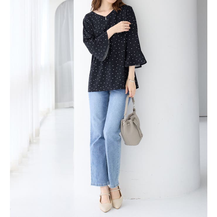 フレアースリーブ７分丈ブラウス | alotta | 詳細画像3 