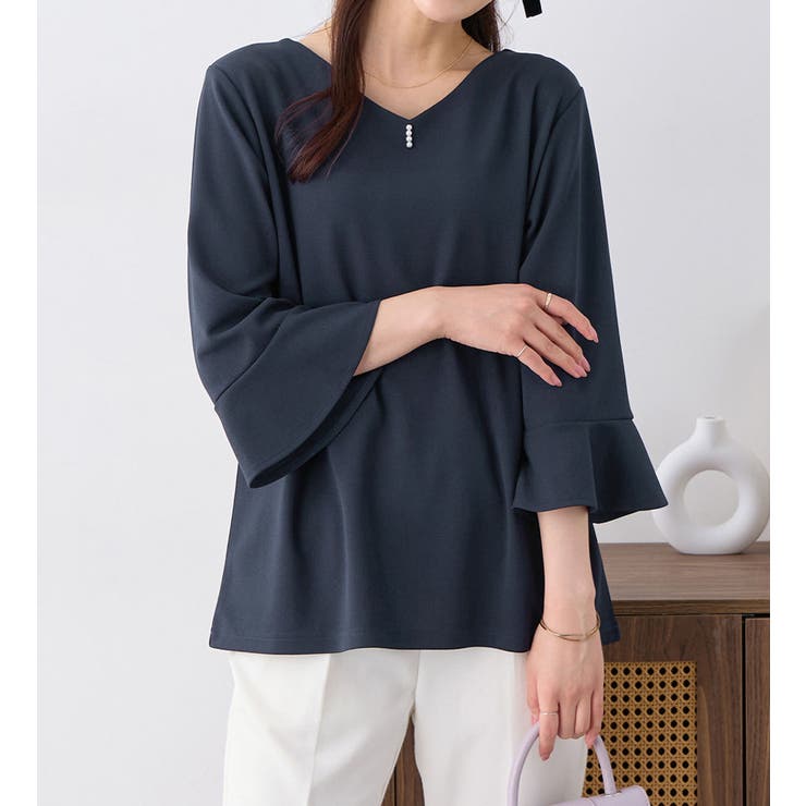 フレアースリーブ７分丈ブラウス | alotta | 詳細画像23 