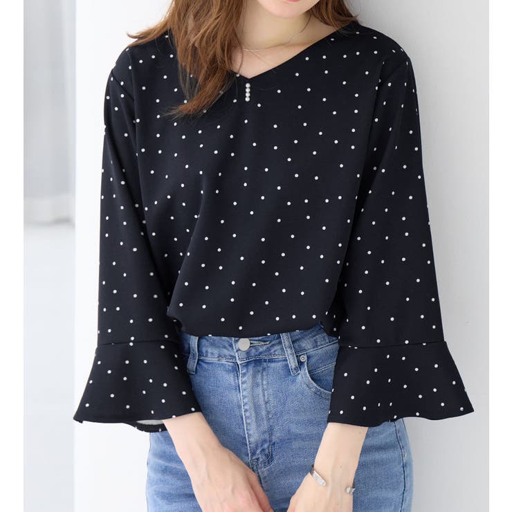 フレアースリーブ７分丈ブラウス | alotta | 詳細画像5 