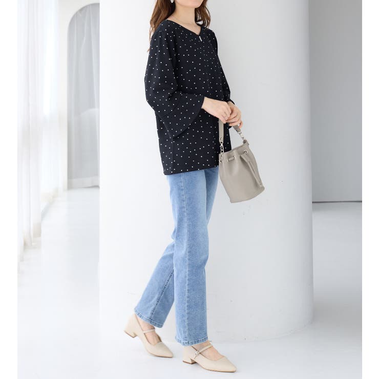 フレアースリーブ７分丈ブラウス | alotta | 詳細画像6 