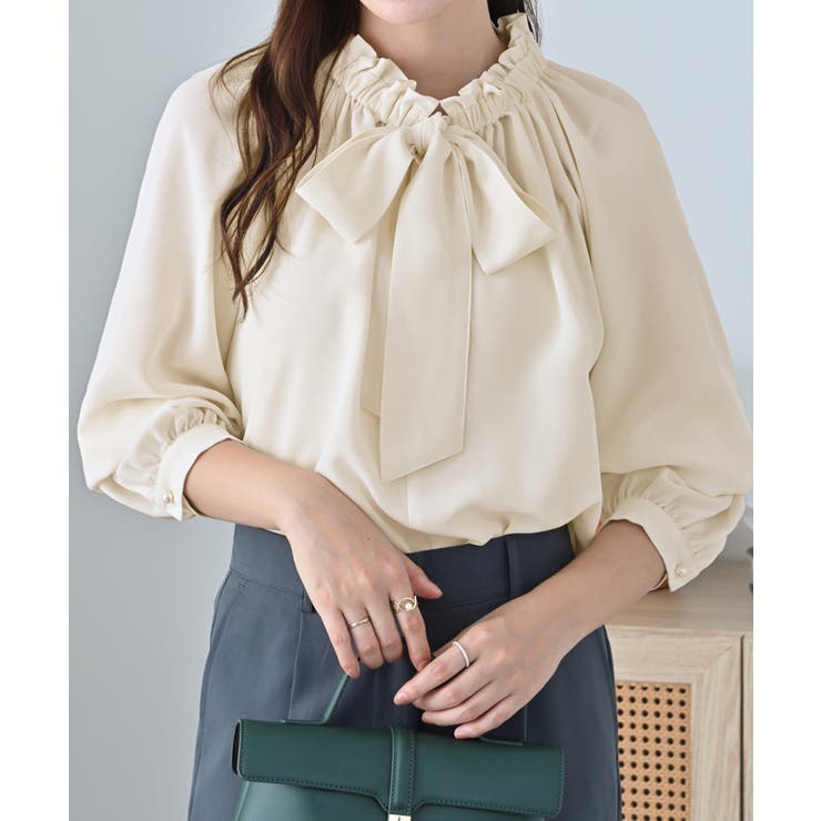 フリル衿ボウタイデザインブラウス | alotta | 詳細画像2 