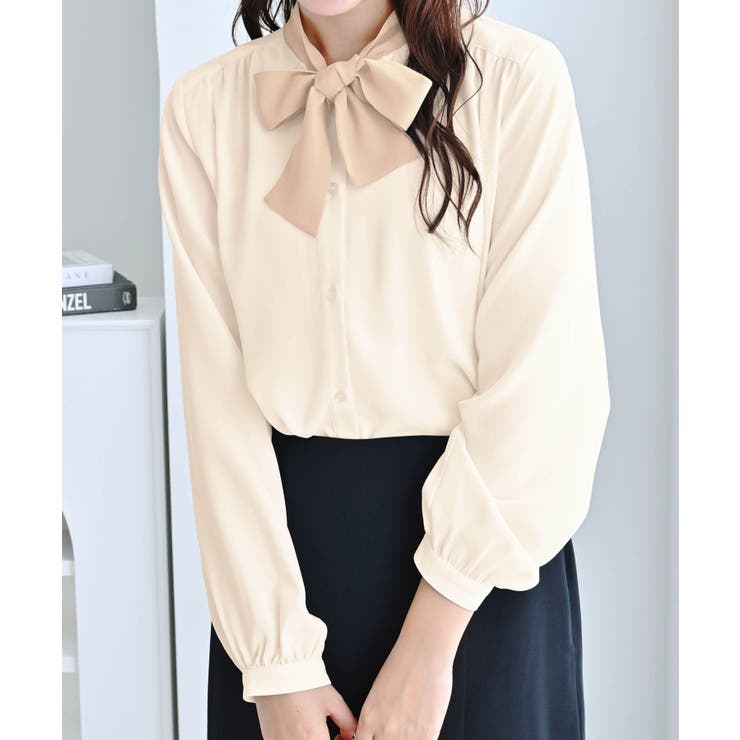 ３ＷＡＹピン付き配色ボウタイブラウス | alotta | 詳細画像23 