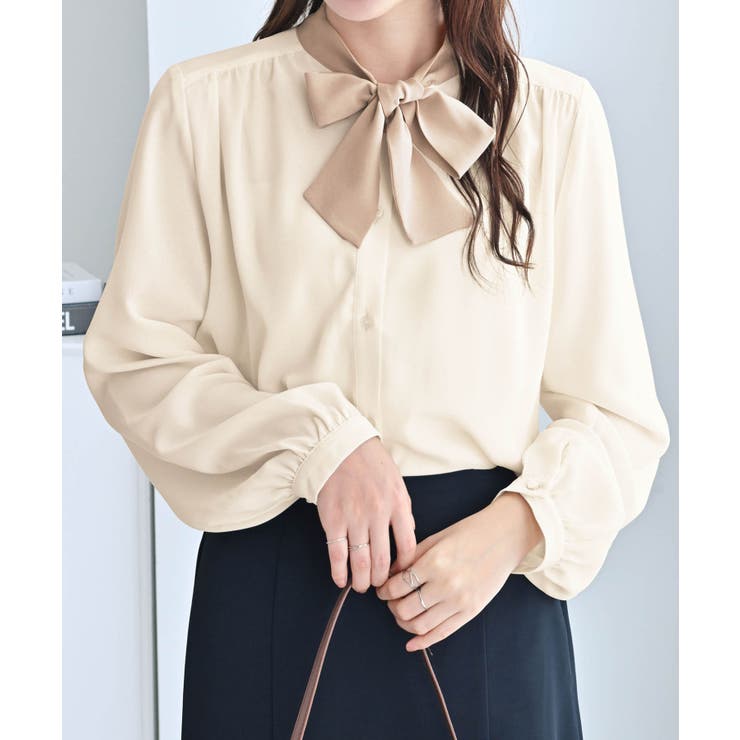 ３ＷＡＹピン付き配色ボウタイブラウス | alotta | 詳細画像24 