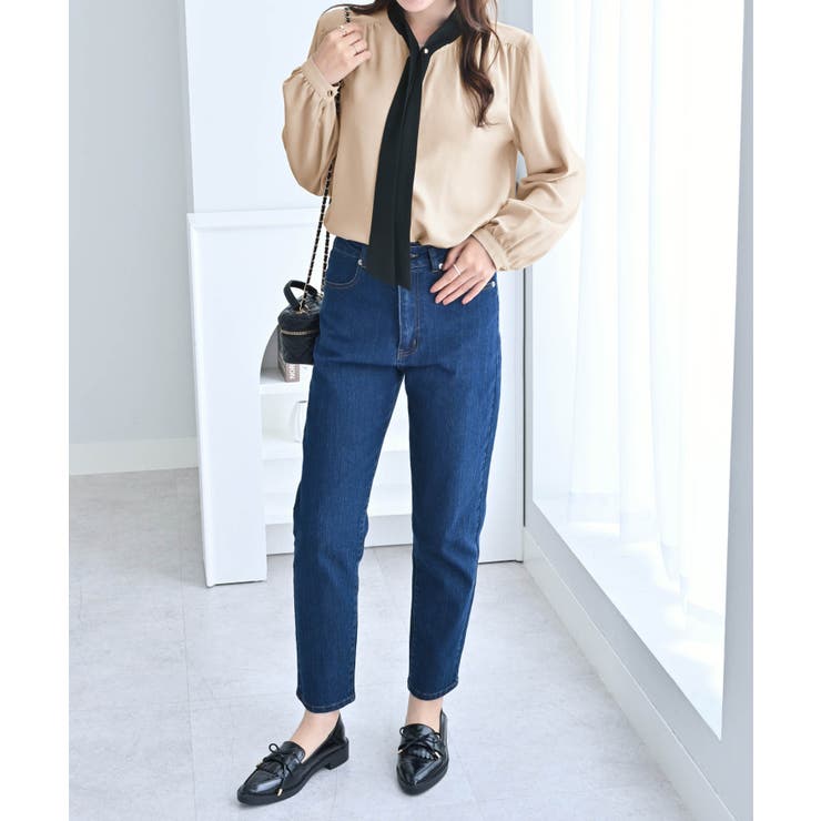 ３ＷＡＹピン付き配色ボウタイブラウス | alotta | 詳細画像5 