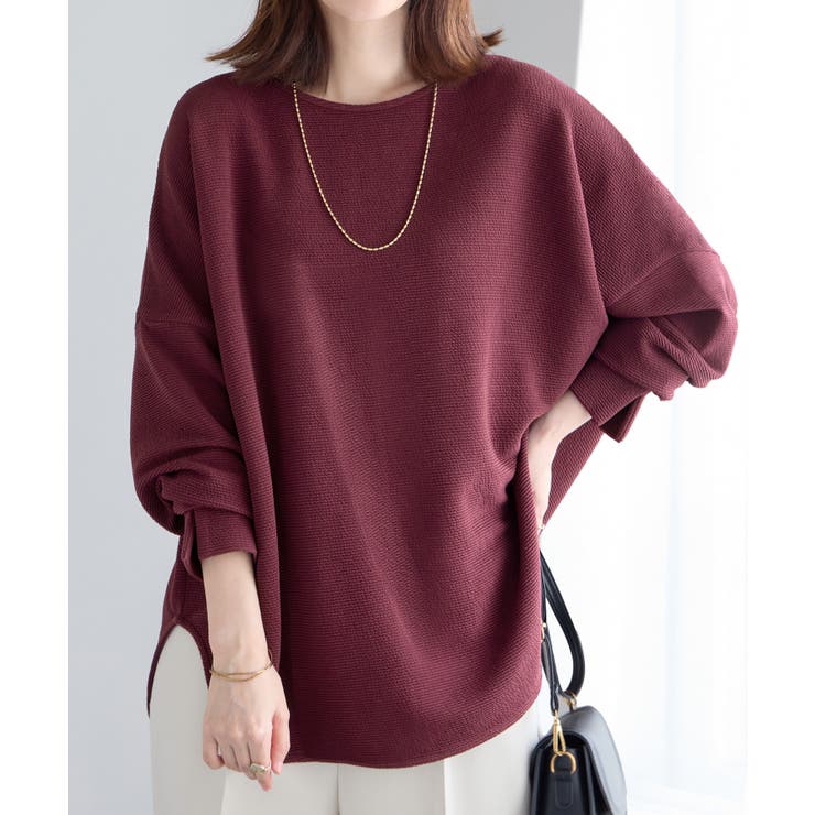 ボルドー | ふくれジャガードドルマントップス | Viola e Viola