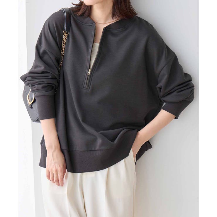 チャコール | 抜け感！ハーフジップ大人スウェット | Viola e Viola