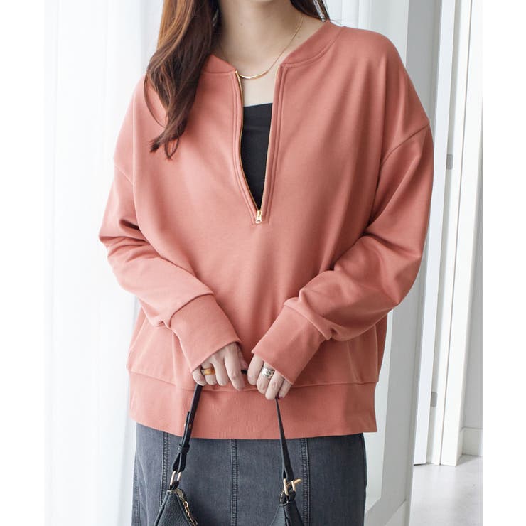 ピンク | 抜け感！ハーフジップ大人スウェット | Viola e Viola