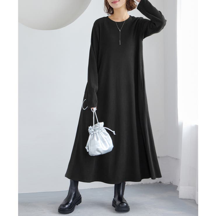 ブラック | ふくれジャガードフレアワンピ | Viola e Viola