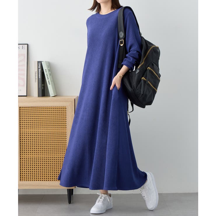 ダークブルー | ふくれジャガードフレアワンピ | Viola e Viola