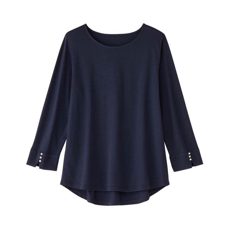 ８分袖パール調ボタンＴシャツ | alotta | 詳細画像28 