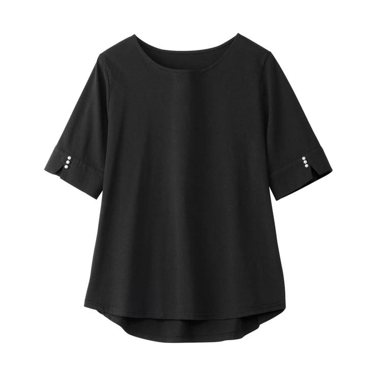８分袖パール調ボタンＴシャツ | alotta | 詳細画像30 