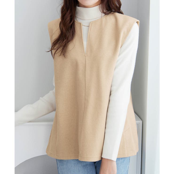 圧縮ニットキーネックベスト        | alotta | 詳細画像8 