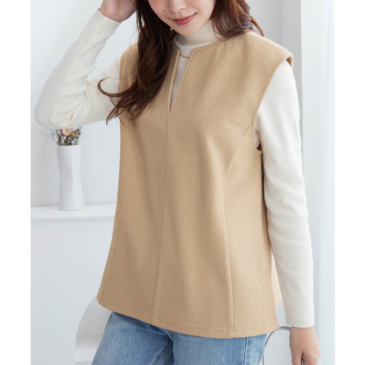 圧縮ニットキーネックベスト        | alotta | 詳細画像14 