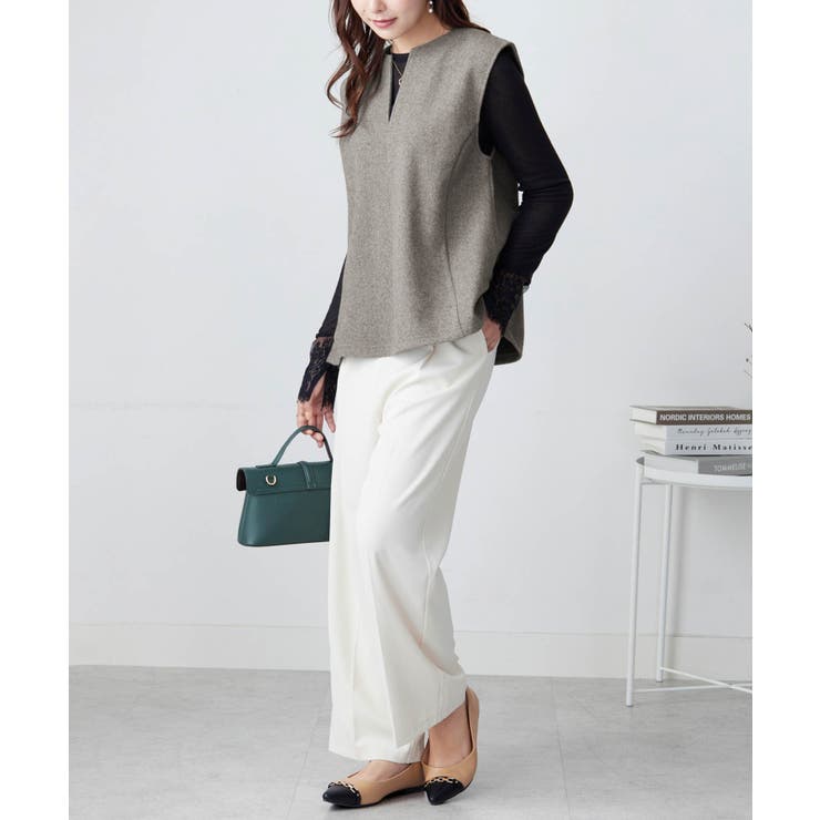 圧縮ニットキーネックベスト        | alotta | 詳細画像3 