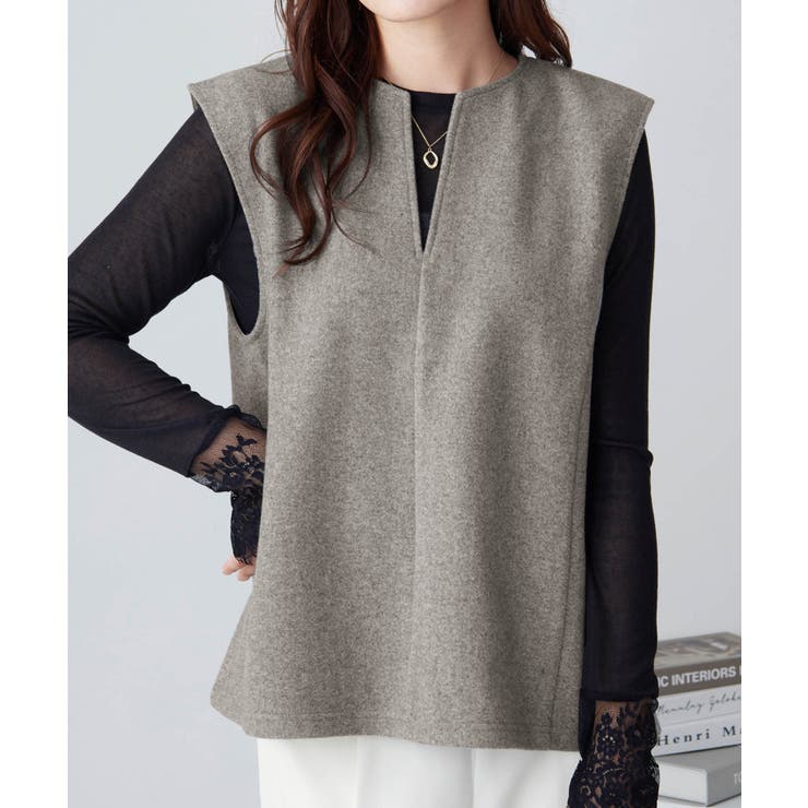 圧縮ニットキーネックベスト        | alotta | 詳細画像6 