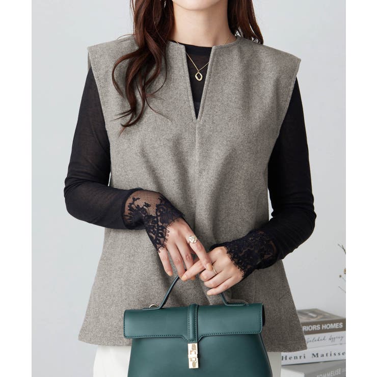 圧縮ニットキーネックベスト        | alotta | 詳細画像7 