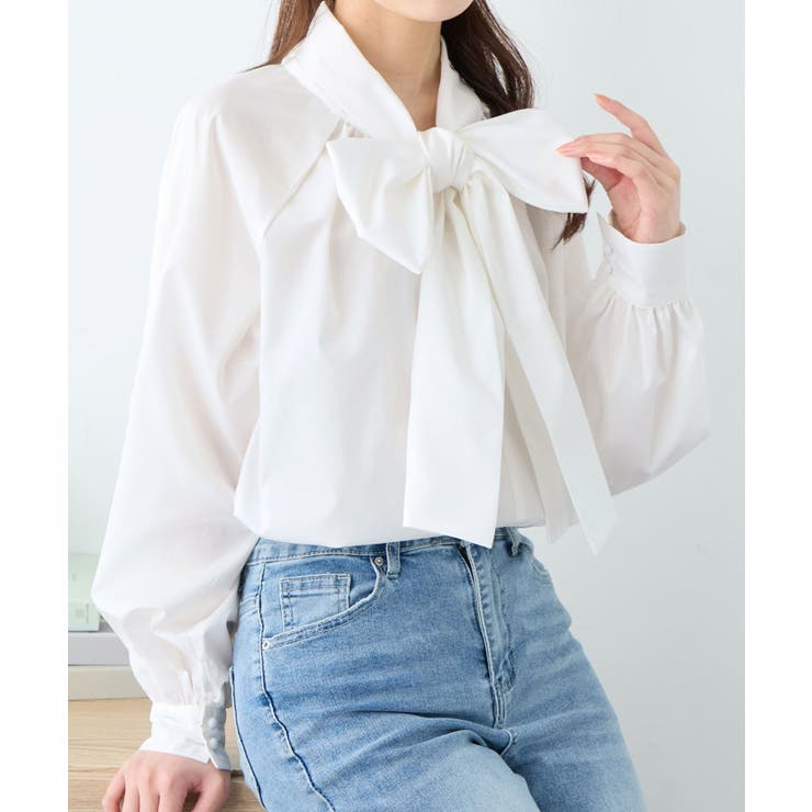 前後２ＷＡＹボウタイデザインシャツブラウス | alotta | 詳細画像12 