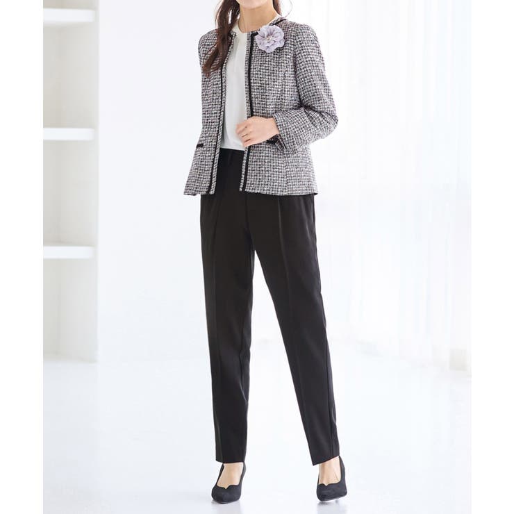 モノトーン系テーパード | 【選べるボトムス】洗える！３点セットスーツ | alotta