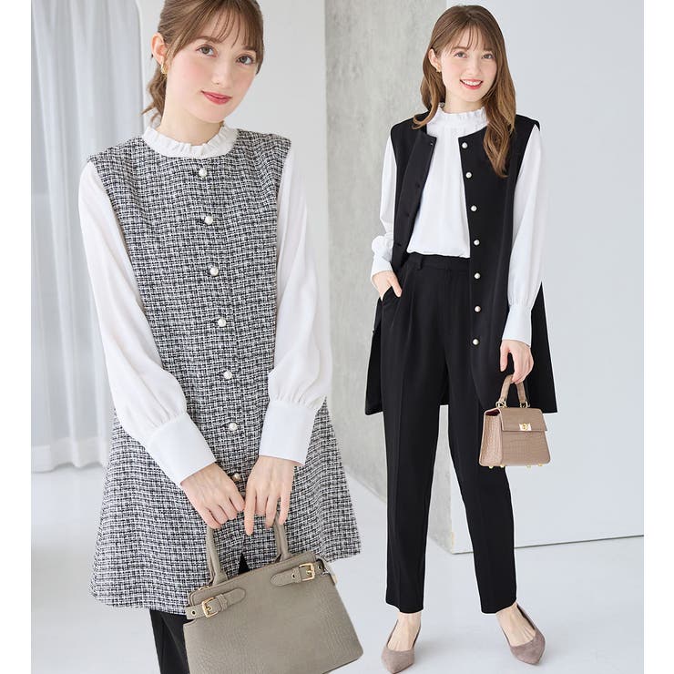 【３点セット】洗える！ジレセットアップ  | alotta | 詳細画像1 