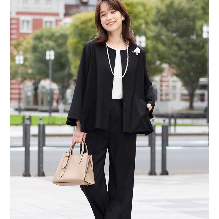 【選べるボトムス】２点セット洗える！テントラインジャケットスーツ | Viola e Viola | 詳細画像8 