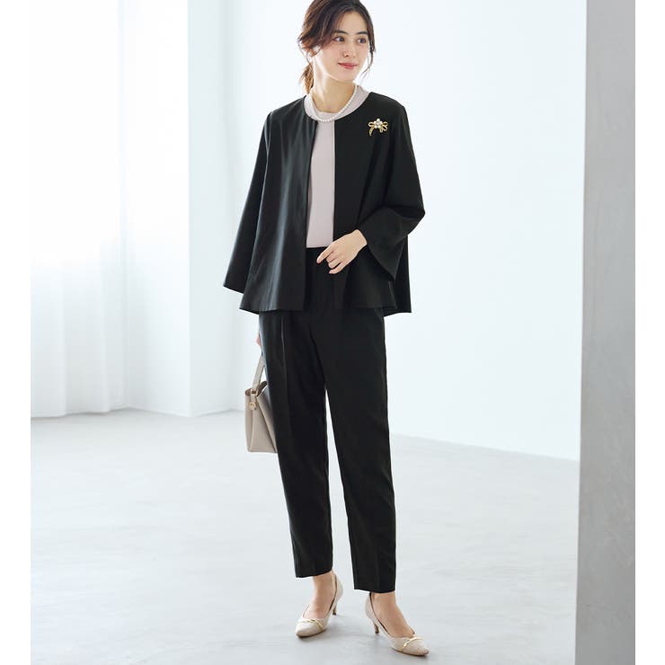 ブラックテーパード | 【選べるボトムス】２点セット洗える！テントラインジャケットスーツ | Viola e Viola